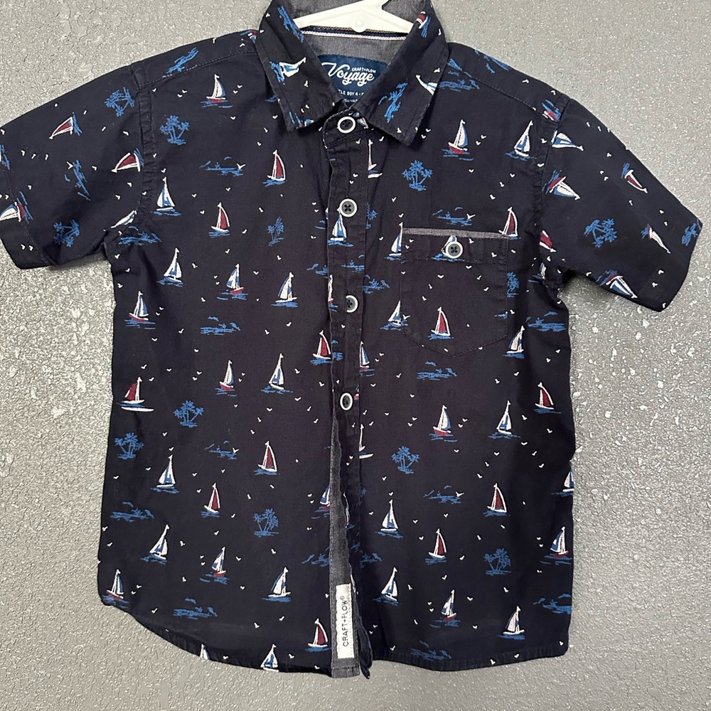 Kids Nautical Print Shirt - Black